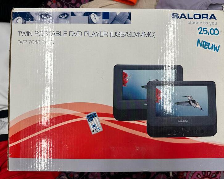 Salora Twin Portable DVD speler - Nieuw in doos, Audio, Tv en Foto, Dvd-spelers, Nieuw, Dvd-speler, Overige merken, Draagbaar