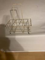 Wit vintage.(craquelé) flessenmandje, Ophalen of Verzenden, Gebruikt, Rechthoekig