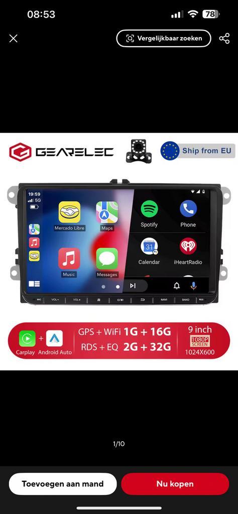 9 inch Autoradio Android 13 Voor Vw Passat 6 7 Cc Polo Golf, Auto diversen, Autoradio's, Nieuw, Ophalen of Verzenden