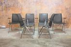 Als NIEUW 6 grijze leren Leolux Natello design stoelen, Ophalen, Leolux, Design, Metaal