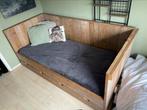 Steigerhouten bedbank met laden, 100 cm, Modern, 210 cm, Eenpersoons