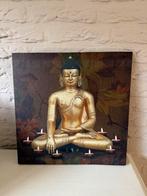 Boeddha schilderij op canvas 40x40., Ophalen of Verzenden, Zo goed als nieuw, Minder dan 50 cm, Minder dan 50 cm