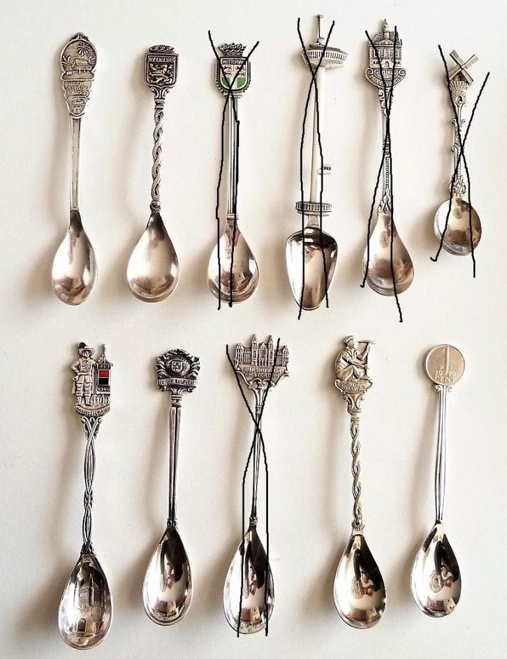 7 lepeltjes verschillend verzilverd vintage als nieuw, Huis en Inrichting, Keuken | Bestek, Zo goed als nieuw, Los bestek, Zilver