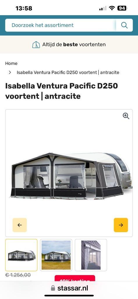 Voortent Isabella, Caravans en Kamperen, Voortenten en Luifels, Zo goed als nieuw, Isabella, Ophalen of Verzenden