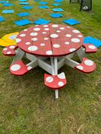 8 persoons kinderpicknicktafel, Tuin en Terras, Picknicktafels, Rond, Gebruikt, Hout, Ophalen