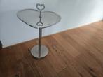 Riviera Maison lovely heart bijzettafel hart zilver, Minder dan 55 cm, Gebruikt, Metaal of Aluminium, Rond