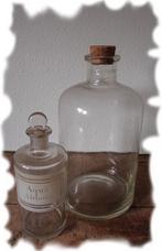 Mooie antieke waterfles met geslepen dop, Ophalen of Verzenden