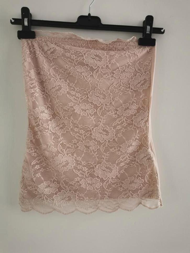H&M strapless top met kant mt. S, Kleding | Dames, Tops, Nieuw, Maat 36 (S), Roze, Zonder mouw, Verzenden