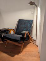 Vintage fauteuils blauw Mid Century Modern 70's, Gebruikt, Minder dan 75 cm, Vintage, Ophalen of Verzenden