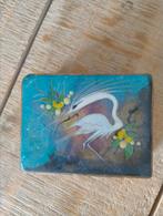 Te koop: vintage doosje met reiger . Koper afwerking, Ophalen of Verzenden