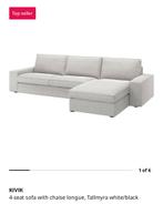 Ikea Kivik 4-zits hoezen - Tallmyra wit/zwart, 250 tot 300 cm, Hoekbank, 75 tot 100 cm, Ophalen of Verzenden