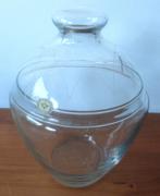 Leerdam Bowl schaal kom met deksel sticker oud logo, goede s, Antiek en Kunst, Antiek | Glas en Kristal, Ophalen of Verzenden