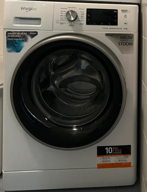 Whirlpool Wasmachine Steam Inverter Motor 9 kg Z.G.A.N., Witgoed en Apparatuur, Wasmachines, Zo goed als nieuw, 8 tot 10 kg, 85 tot 90 cm