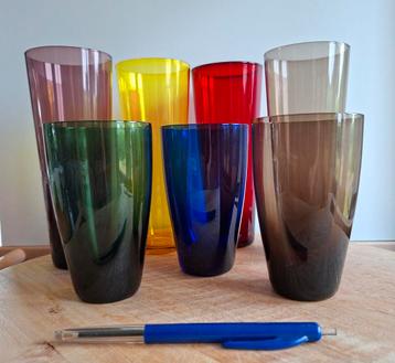 Retro glazen 4x longdrinkglas 3x drinkglas beschikbaar voor biedingen