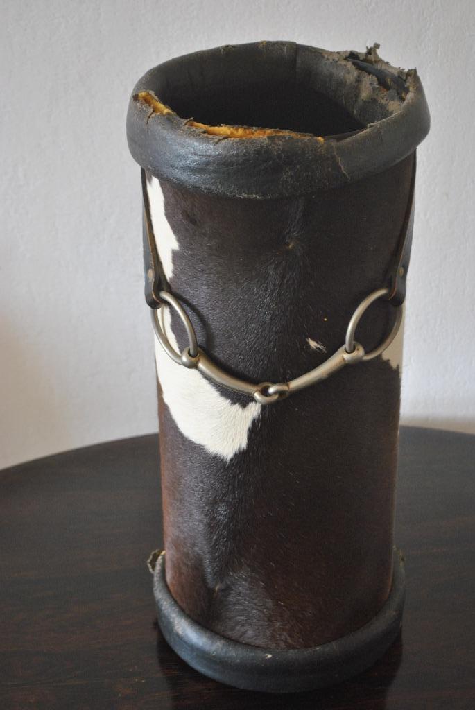 Paraplubak, vintage, koeienhuid, Verzamelen, Retro, Huis en Inrichting, Ophalen of Verzenden