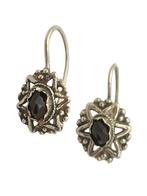 Antieke zilveren oorhangertjes met granaat, Verzenden, Zilver, Oorbellen, Met edelsteen