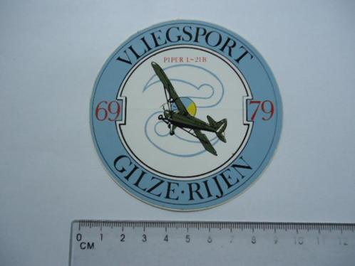 sticker oud GILZE RIJEN airport vliegtuig PIPER luchthaven, Verzamelen, Stickers, Zo goed als nieuw, Bedrijf of Vereniging, Verzenden