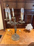 Antieke Koperen Lamp met Vijf Armen, Ophalen of Verzenden