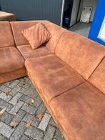 !!ACTIE!! COGNAC GEKLEURDE HOEKBANK, GRATIS LEVERING, Huis en Inrichting, 250 tot 300 cm, Hoekbank, Zo goed als nieuw, Vierpersoons of meer