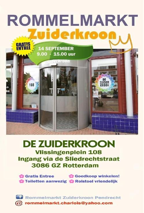Rommelmarkt 14 september De Zuiderkroon Rotterdam Pendrecht, Tickets en Kaartjes, Evenementen en Festivals