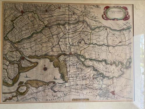 Kopergravure Zuid Holland - Zuydhollandia Jan Blaeu, Antiek en Kunst, Kunst | Etsen en Gravures, Verzenden