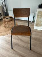 Houten stoel met aluminium poten, Huis en Inrichting, Stoelen, Ophalen, Gebruikt, Bruin, Eén