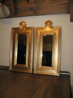2 Kleine Goudkleurige Wandspiegels, Huis en Inrichting, Woonaccessoires | Spiegels, Minder dan 100 cm, Minder dan 50 cm, Rond