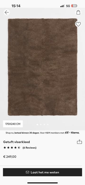 H&M Vloerkleed beschikbaar voor biedingen