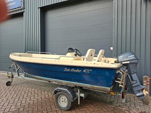 Mooie Sea-Finder 420 + Yamaha 9,9PK 4 Takt, Watersport en Boten, Vis- en Consoleboten, Gebruikt, Tot 10 pk, 3 tot 6 meter, Benzine