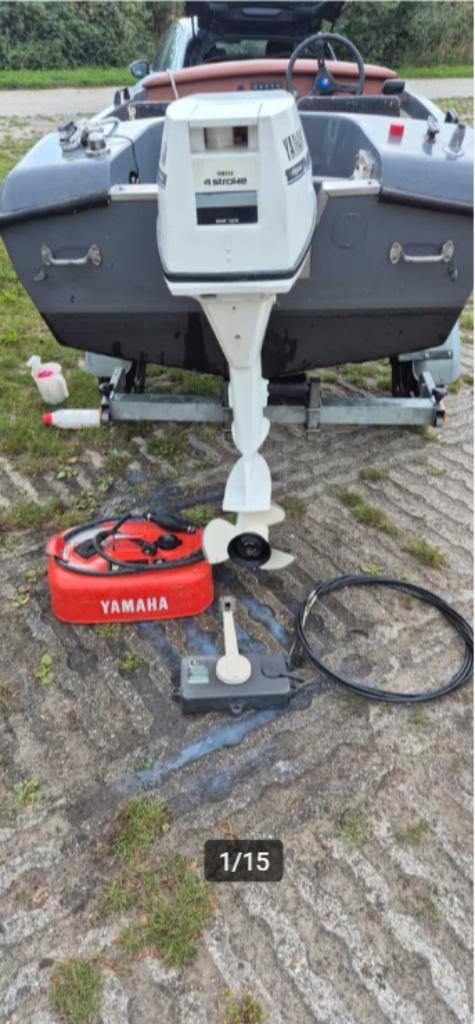 Yamaha 9.9pk 4takt Langstaart op afstandsbediening, Watersport en Boten, Buiten- en Binnenboordmotoren, Gebruikt, Benzine, Buitenboordmotor