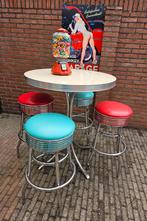 FIFTIES SIXTIES AMERIKAANSE BEL AIR BARKRUKKEN MET BARTAFEL, Huis en Inrichting, Ophalen, 60 tot 90 cm, Met voetsteun, Zo goed als nieuw