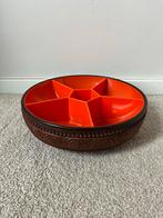 Vintage Emsa hapjesbak, 24x24x6,5cm. 70s, 60s, vak bohemian, Verzenden, Gebruikt