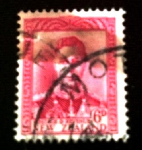 Nieuw Zeeland 1947 ev KGVI 6D gebruikt, Postzegels en Munten, Postzegels | Oceanië, Gestempeld, Verzenden