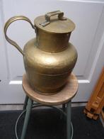 Antieke koperen melkkan of melkbus. Met deksel en oor. ., Ophalen of Verzenden, Koper