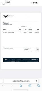 2 tickets Formule 1 GP Oostenrijk, Ophalen of Verzenden, Nieuw, Formule 1