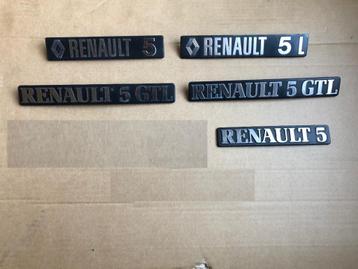 5 x Renault embleem 5 GTL en L emblemen. beschikbaar voor biedingen