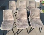 6x velvet eetkamerstoelen, kleur taupe., Ophalen, Overige materialen, Gebruikt, Overige kleuren