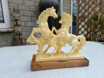 vintage oud massief marmeren paardenbeeld, Antiek en Kunst, Ophalen of Verzenden