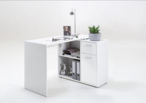 Bureau Albrecht, kleur wit met grijze grepen, Huis en Inrichting, Bureaus, Zo goed als nieuw, Bureau, Ophalen