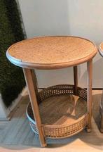Rotan bijzettafel met webing, Minder dan 45 cm, Ophalen of Verzenden, Zo goed als nieuw, Minder dan 55 cm