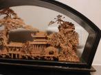 Groot Chinees Kurk Diorama in Vitrine - 20e Eeuw, Antiek en Kunst, Ophalen of Verzenden