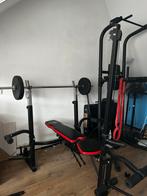 CHRISTOPEIT SPORT Power XL Halterbank met Gewichten, Ophalen, Krachtstation, Armen, Zo goed als nieuw