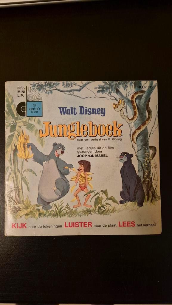 Walt Disney Jungleboek Mini LP, Cd's en Dvd's, Vinyl | Kinderen en Jeugd, Gebruikt, Verhaal of Sprookje, 3 tot 5 jaar, 6 tot 9 jaar