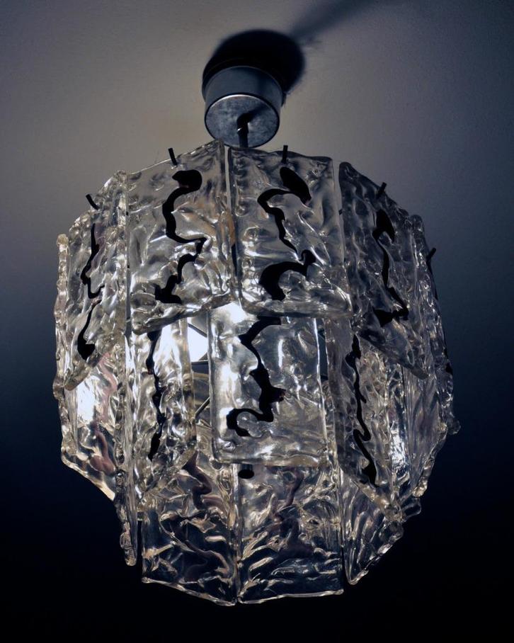Vistosi (Mazzega stijl) Hanglamp, Huis en Inrichting, Lampen | Hanglampen, Gebruikt, Minder dan 50 cm, Glas, Metaal, Ophalen