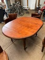 Bruine ovalen eettafel - uitneembaar middenstuk, Ophalen, Gebruikt, Vijf personen of meer, Ovaal