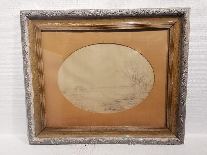 Eugène Verboeckhoven(1798–1881)Originele tekening gesigneed, Antiek en Kunst, Kunst | Tekeningen en Foto's, Ophalen