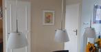 Driedelige hang eettafellamp, Huis en Inrichting, Lampen | Hanglampen, Ophalen, Gebruikt, Glas, 75 cm of meer