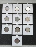 10 verschillende halve guldens 1857-1868, Postzegels en Munten, Munten | Nederland, ½ gulden, Koning Willem III, Setje, Zilver