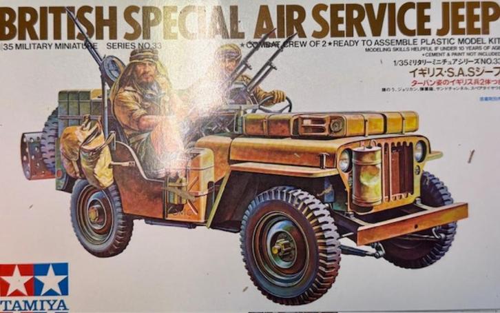 Coelianmodels, Tamiya 35009, SAS Jeep, 1/35, € 19,99, Hobby en Vrije tijd, Modelbouw | Auto's en Voertuigen, Nieuw, Tank, 1:32 tot 1:50