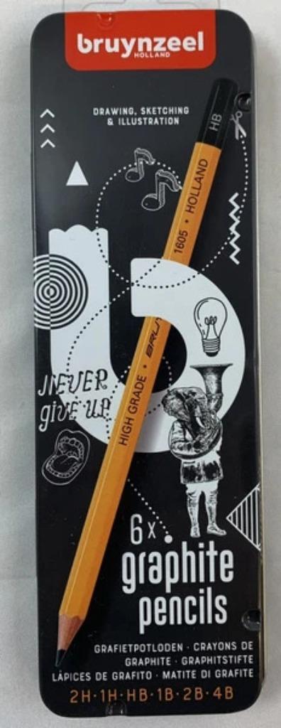 Bruynzeel potloden set H HB B in blik 6 stuks nieuw, Hobby en Vrije tijd, Tekenen, Zo goed als nieuw, Potlood of Stift, Verzenden